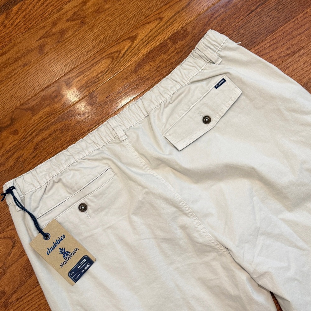 Chubbies The Glacier Crushes Originals Pants Mens 2XL 32" Beige Elastic Waist - Picture 15 of 16